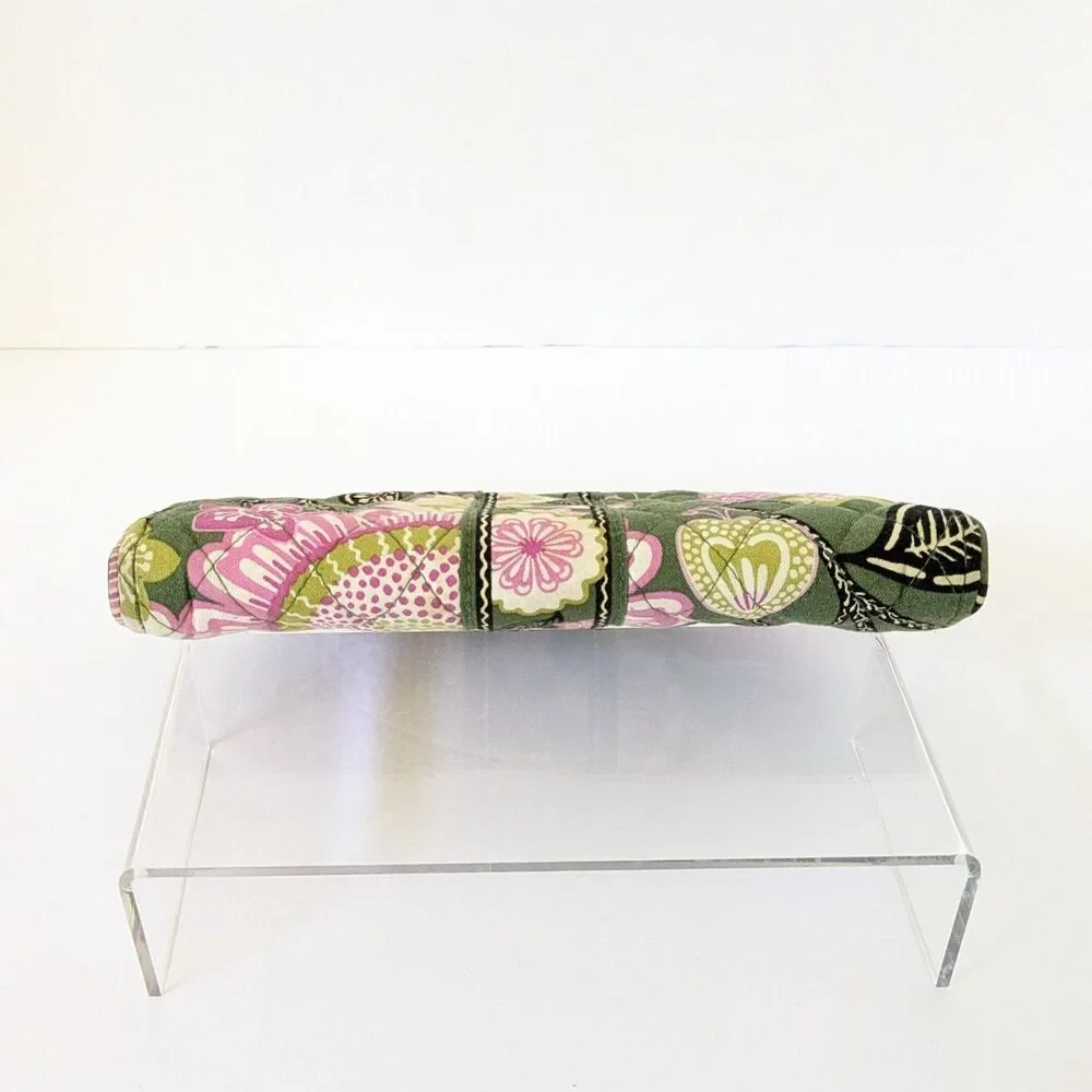 Vera Bradley Olivia Pink Floral Snap Double Kiss Lock Wallet Clutch Retired